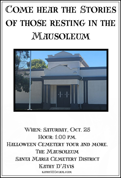 Halloween Cemetery Tour - Saturday, October 25, 2025 at 1:00 pm