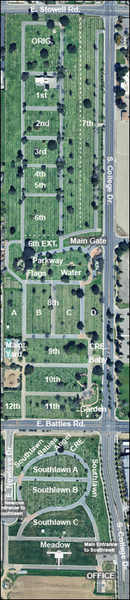 View Aerial Map of the Santa Maria Cemetery (pdf)